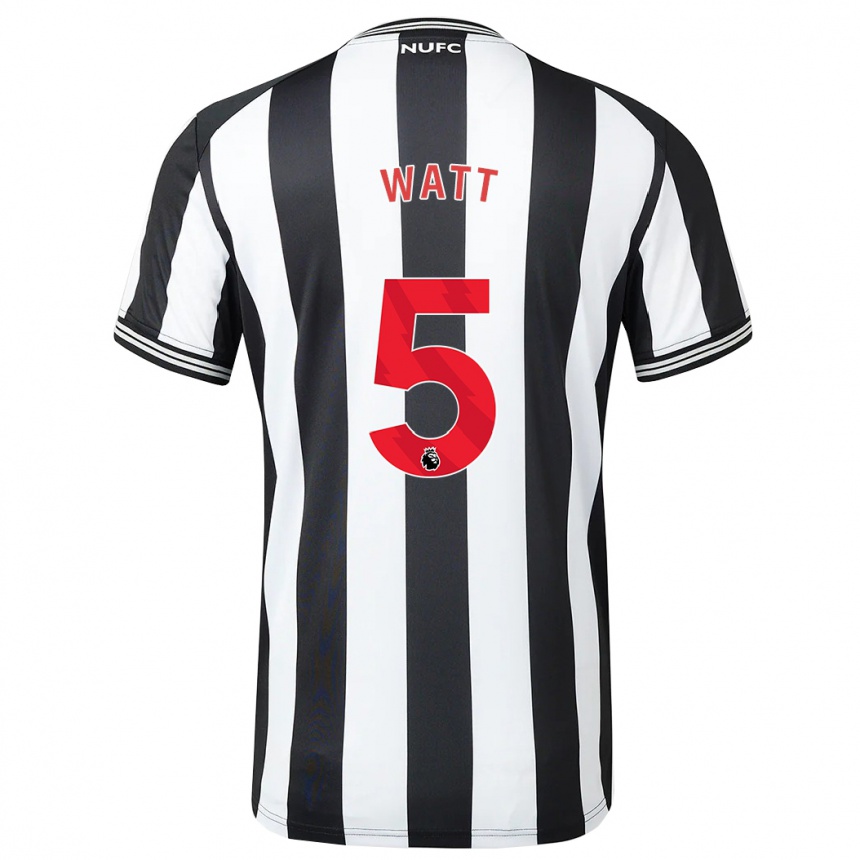 Niño Fútbol Camiseta Olivia Watt #5 Blanco Negro 1ª Equipación 2023/24