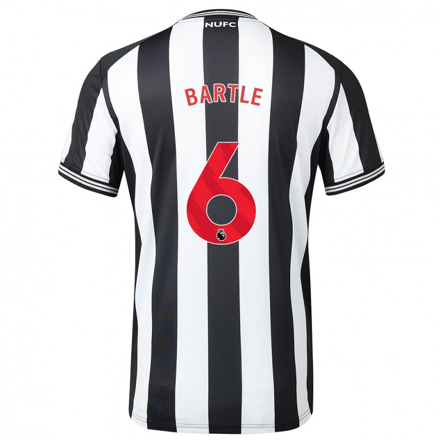 Niño Fútbol Camiseta Jodie Bartle #6 Blanco Negro 1ª Equipación 2023/24