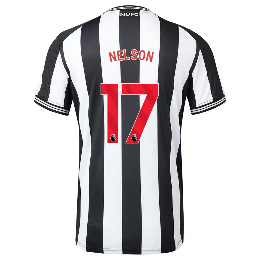 Niño Fútbol Camiseta Erin Nelson #17 Blanco Negro 1ª Equipación 2023/24