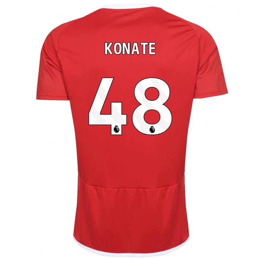 Niño Fútbol Camiseta Ateef Konaté #48 Rojo 1ª Equipación 2023/24