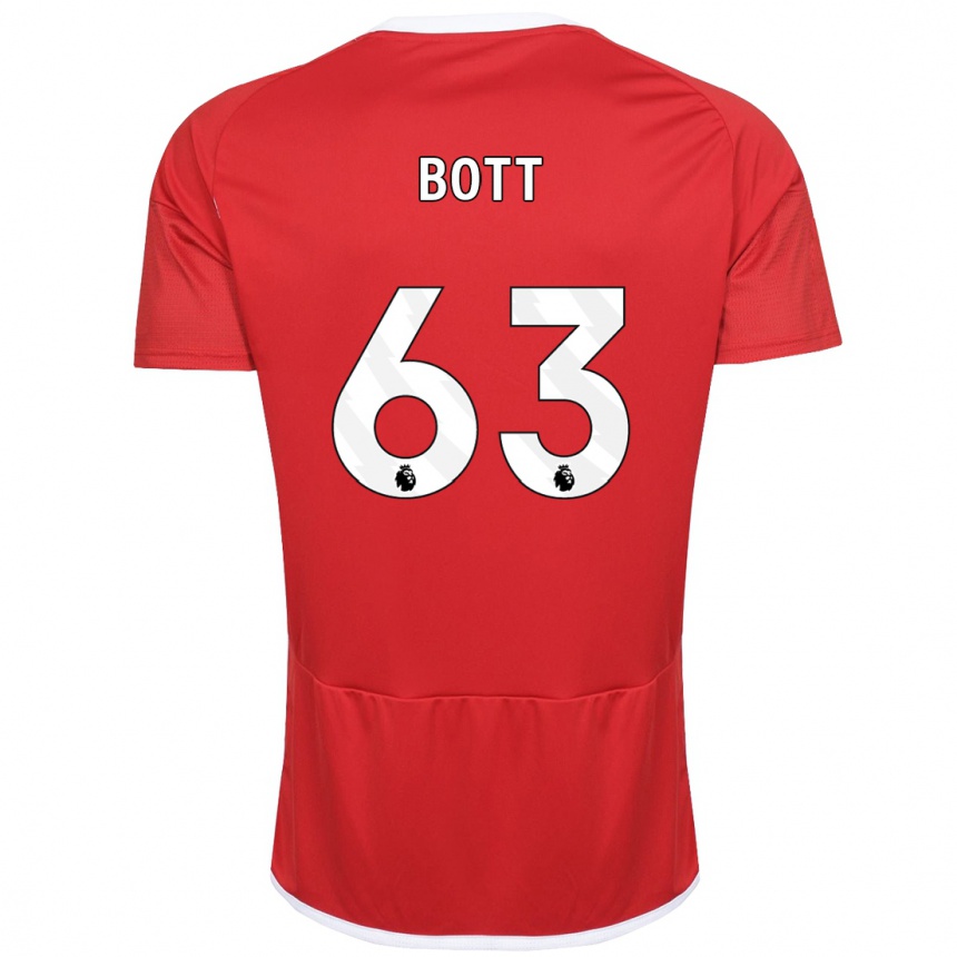 Niño Fútbol Camiseta Aaron Bott #63 Rojo 1ª Equipación 2023/24