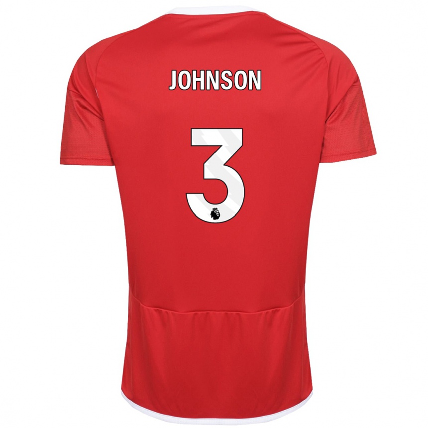 Niño Fútbol Camiseta Nat Johnson #3 Rojo 1ª Equipación 2023/24