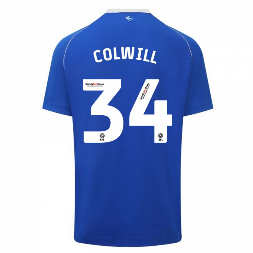 Niño Fútbol Camiseta Joel Colwill #34 Azul 1ª Equipación 2023/24