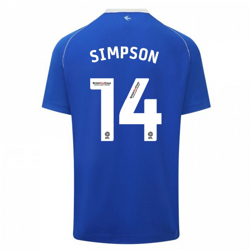 Niño Fútbol Camiseta Jasmine Simpson #14 Azul 1ª Equipación 2023/24