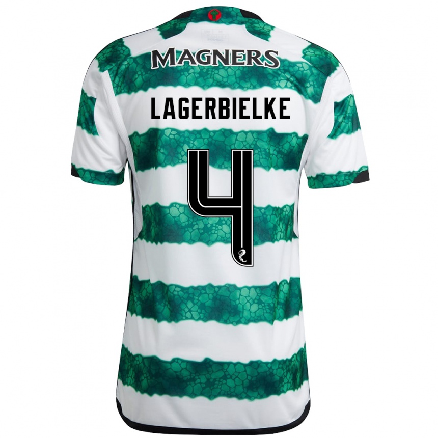 Niño Fútbol Camiseta Gustaf Lagerbielke #4 Verde 1ª Equipación 2023/24