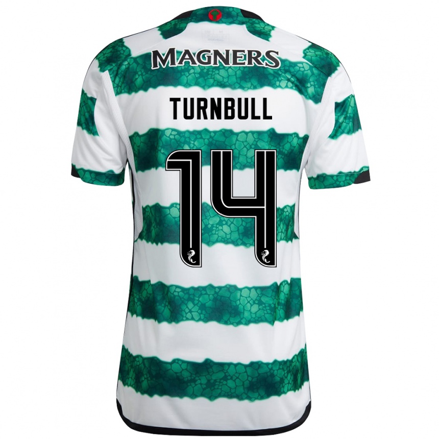 Niño Fútbol Camiseta David Turnbull #14 Verde 1ª Equipación 2023/24