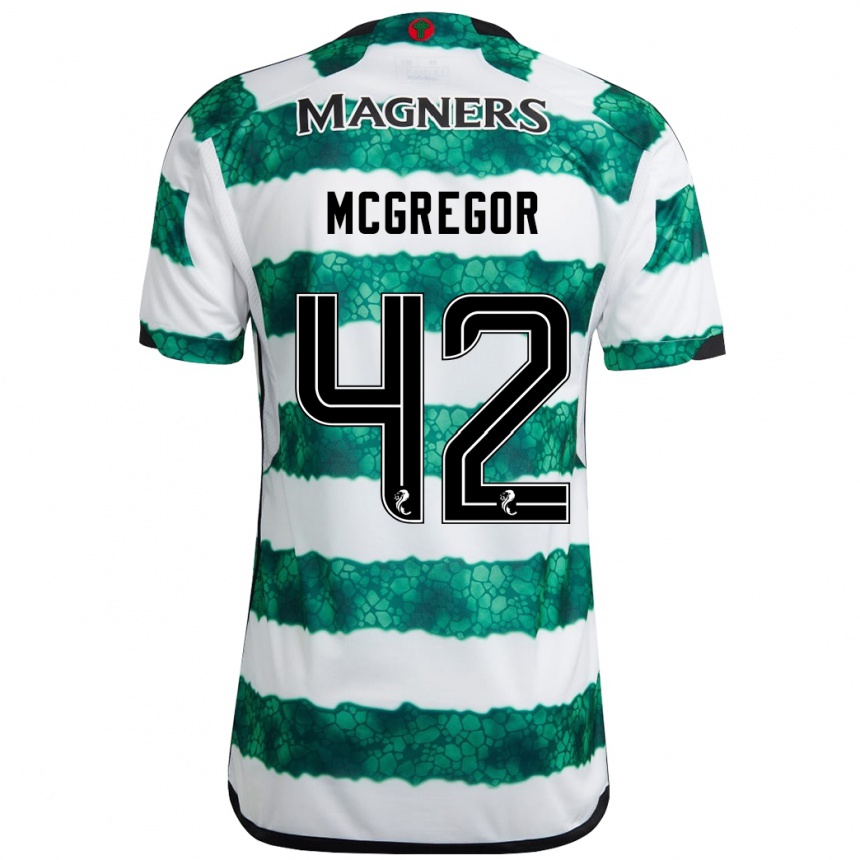 Niño Fútbol Camiseta Callum Mcgregor #42 Verde 1ª Equipación 2023/24