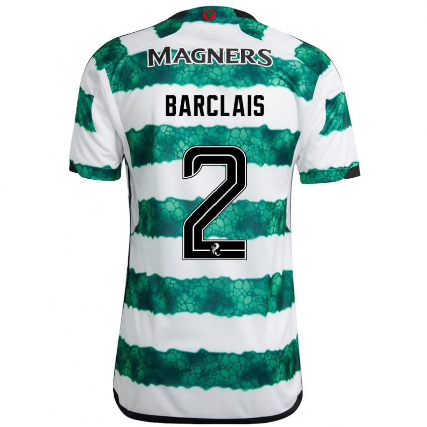 Niño Fútbol Camiseta Celya Barclais #2 Verde 1ª Equipación 2023/24