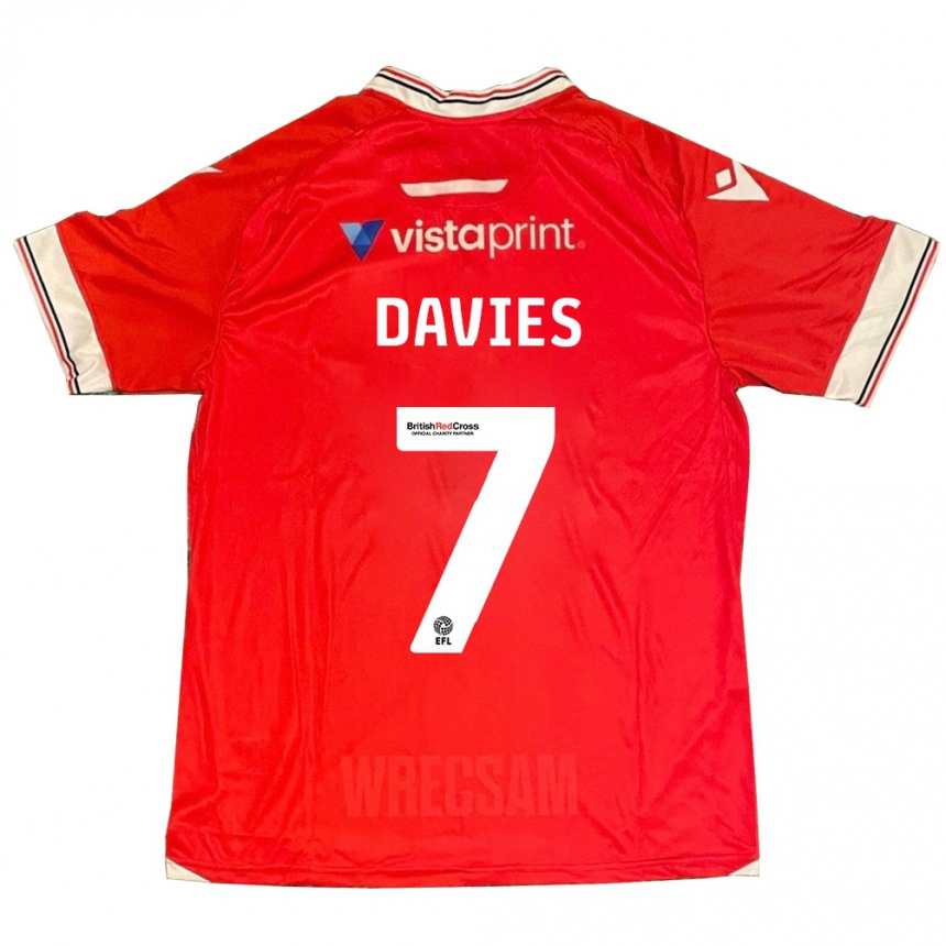 Niño Fútbol Camiseta Jordan Davies #7 Rojo 1ª Equipación 2023/24