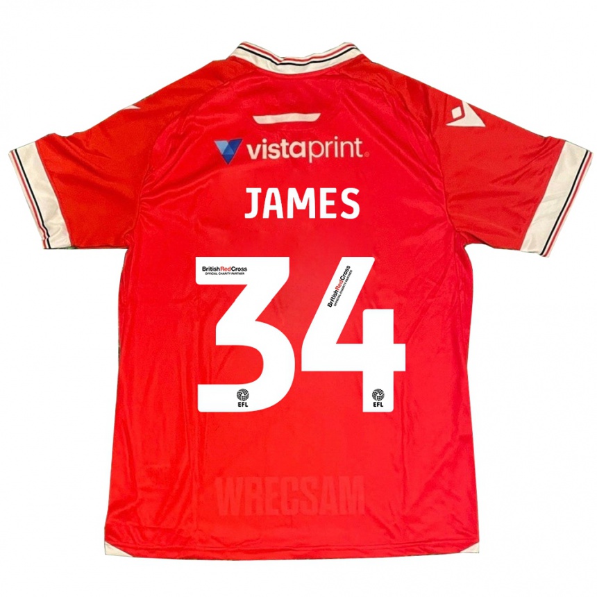 Niño Fútbol Camiseta Aaron James #34 Rojo 1ª Equipación 2023/24