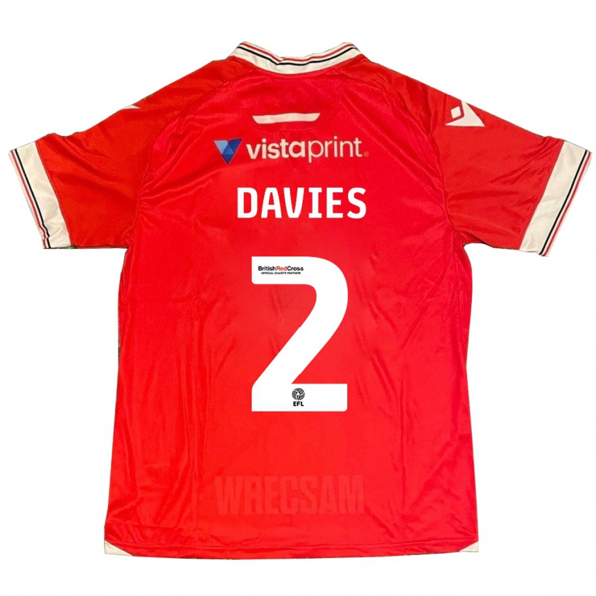 Niño Fútbol Camiseta Phoebe Davies #2 Rojo 1ª Equipación 2023/24