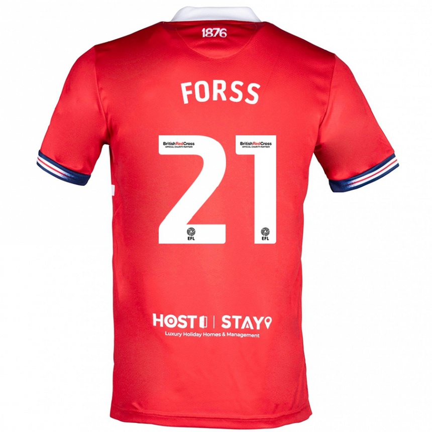 Niño Fútbol Camiseta Marcus Forss #21 Rojo 1ª Equipación 2023/24