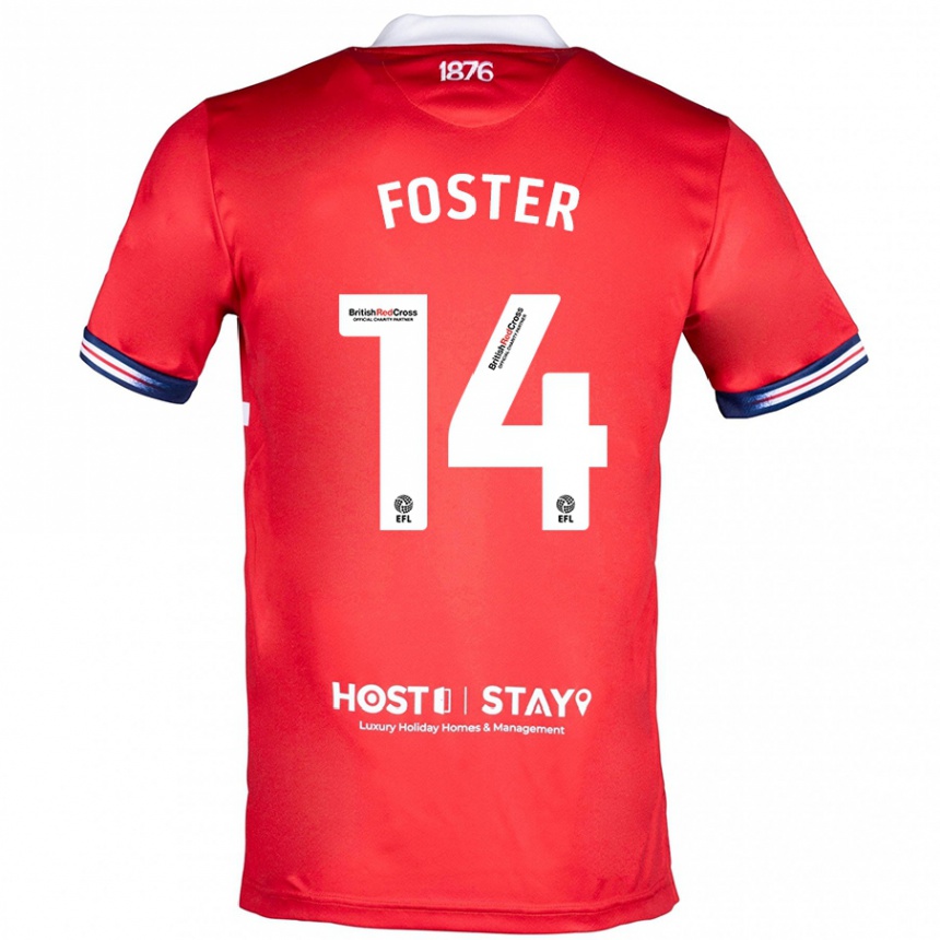 Niño Fútbol Camiseta Emma Foster #14 Rojo 1ª Equipación 2023/24