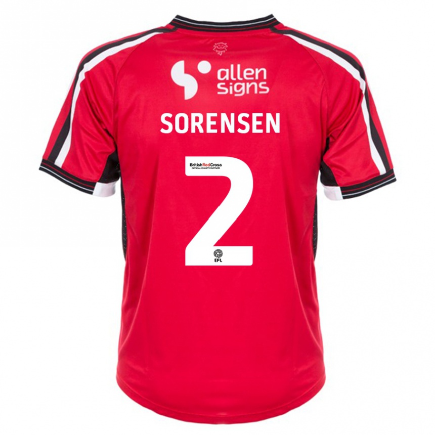 Niño Fútbol Camiseta Lasse Sörensen #2 Rojo 1ª Equipación 2023/24