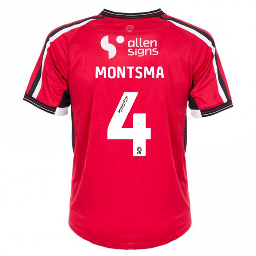 Niño Fútbol Camiseta Lewis Montsma #4 Rojo 1ª Equipación 2023/24