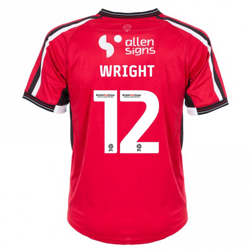 Niño Fútbol Camiseta Jordan Wright #12 Rojo 1ª Equipación 2023/24