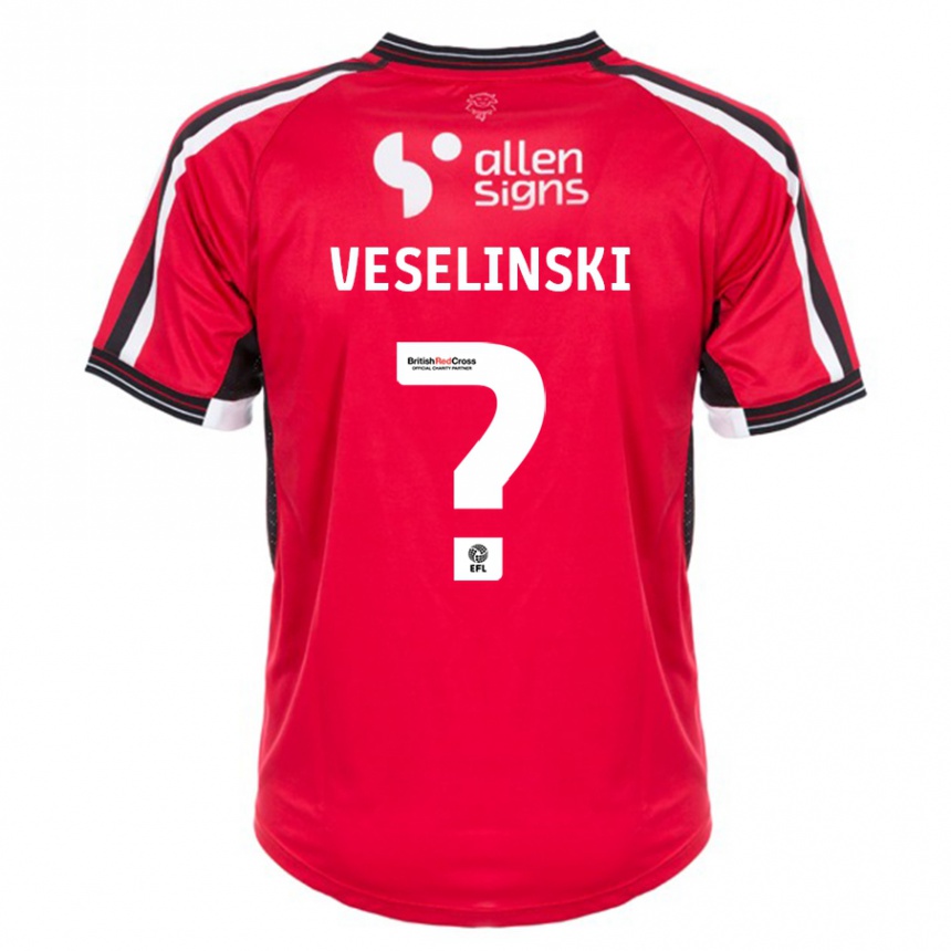 Niño Fútbol Camiseta Aleksandar Veselinski #0 Rojo 1ª Equipación 2023/24