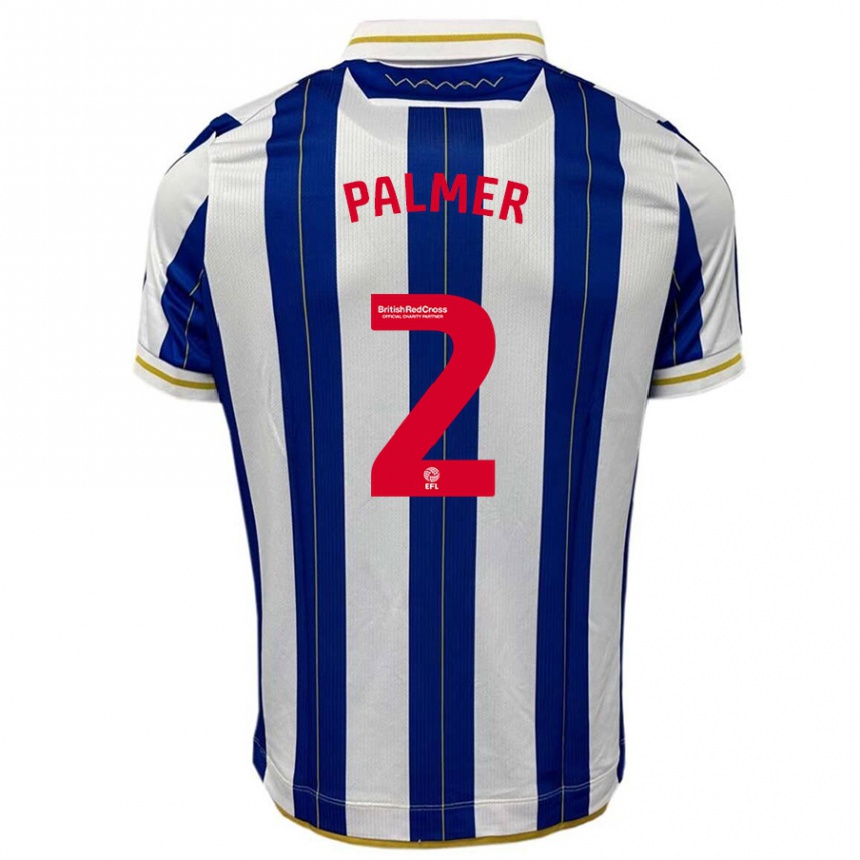 Niño Fútbol Camiseta Liam Palmer #2 Azul Blanco 1ª Equipación 2023/24