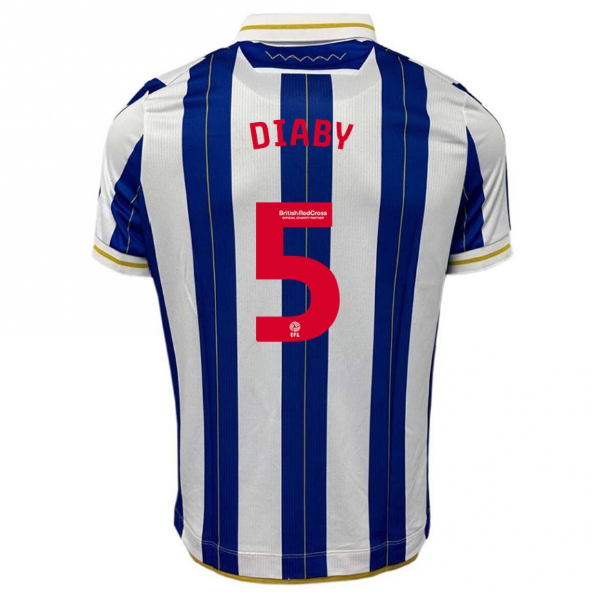 Niño Fútbol Camiseta Bambo Diaby #5 Azul Blanco 1ª Equipación 2023/24