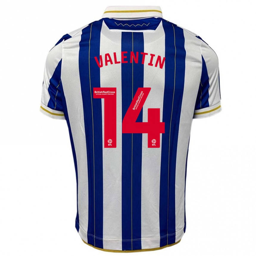 Niño Fútbol Camiseta Pol Valentín #14 Azul Blanco 1ª Equipación 2023/24