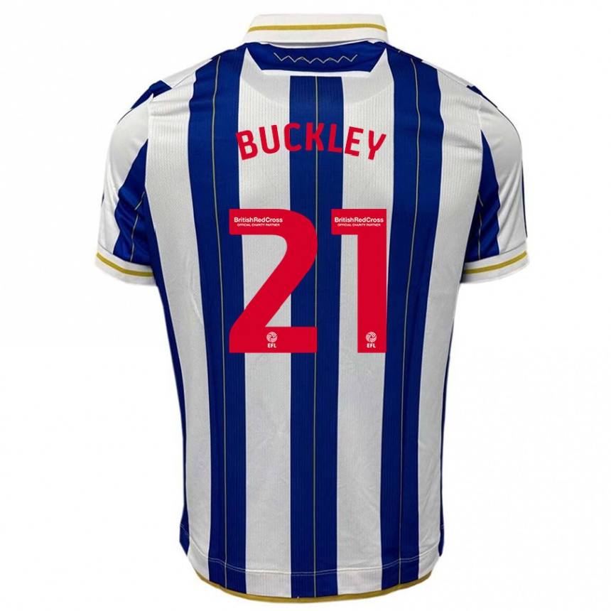 Niño Fútbol Camiseta John Buckley #21 Azul Blanco 1ª Equipación 2023/24