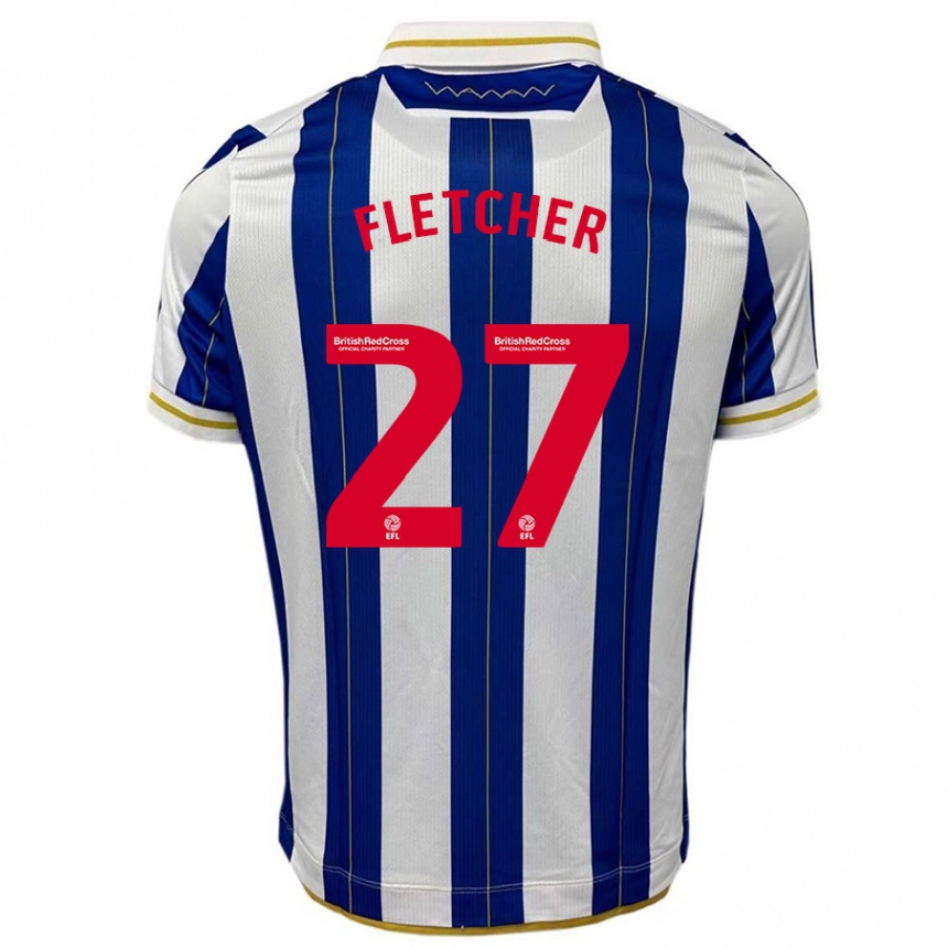 Niño Fútbol Camiseta Ashley Fletcher #27 Azul Blanco 1ª Equipación 2023/24