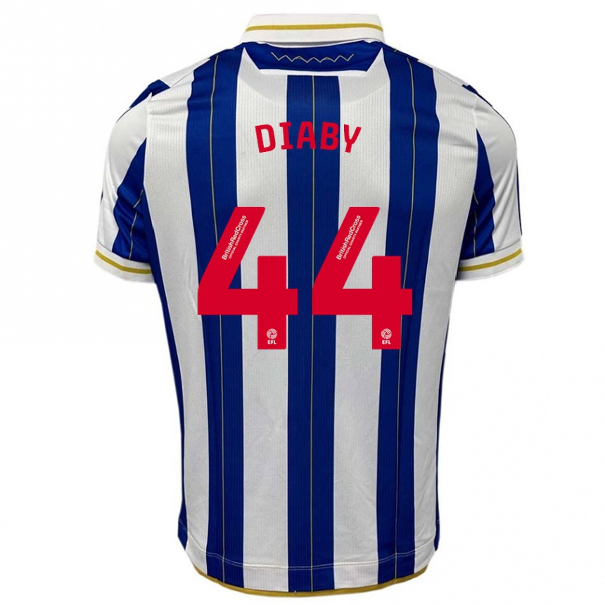 Niño Fútbol Camiseta Momo Diaby #44 Azul Blanco 1ª Equipación 2023/24