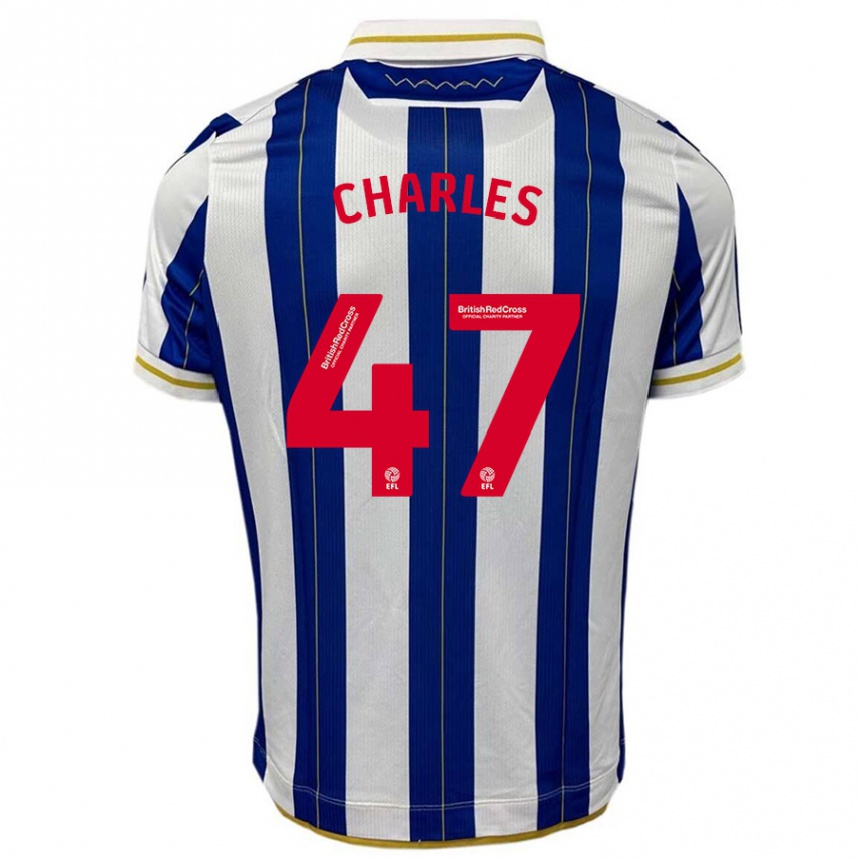 Niño Fútbol Camiseta Pierce Charles #47 Azul Blanco 1ª Equipación 2023/24