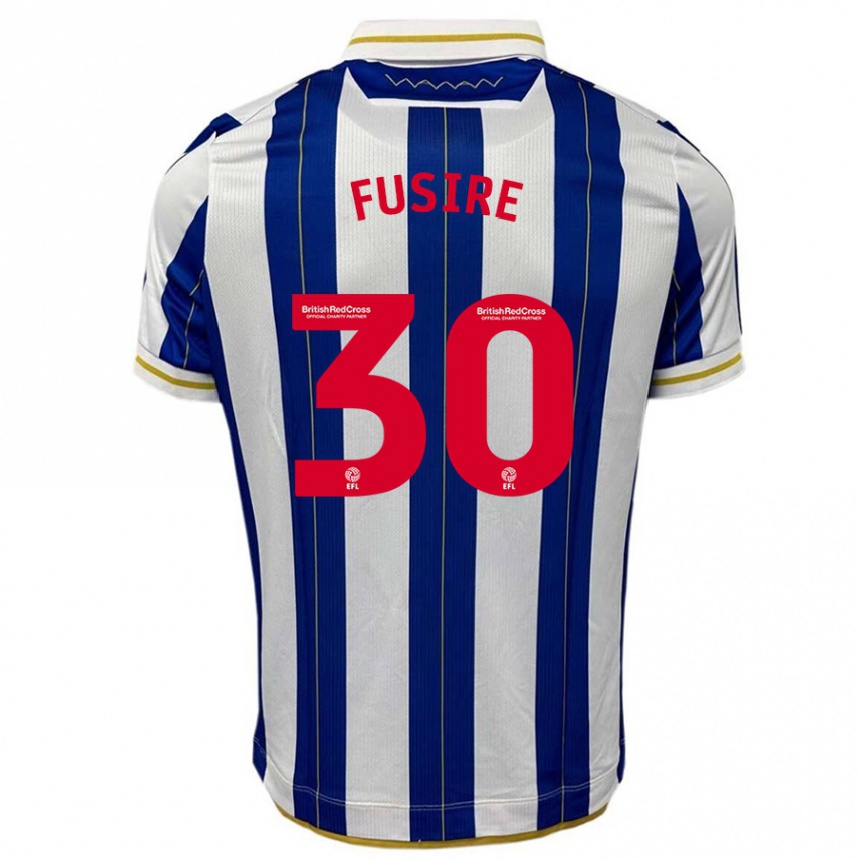 Niño Fútbol Camiseta Sean Fusire #30 Azul Blanco 1ª Equipación 2023/24