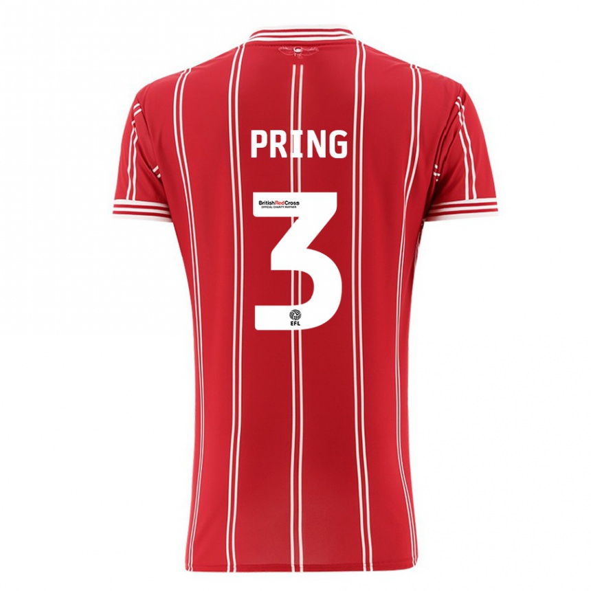 Niño Fútbol Camiseta Cameron Pring #3 Rojo 1ª Equipación 2023/24