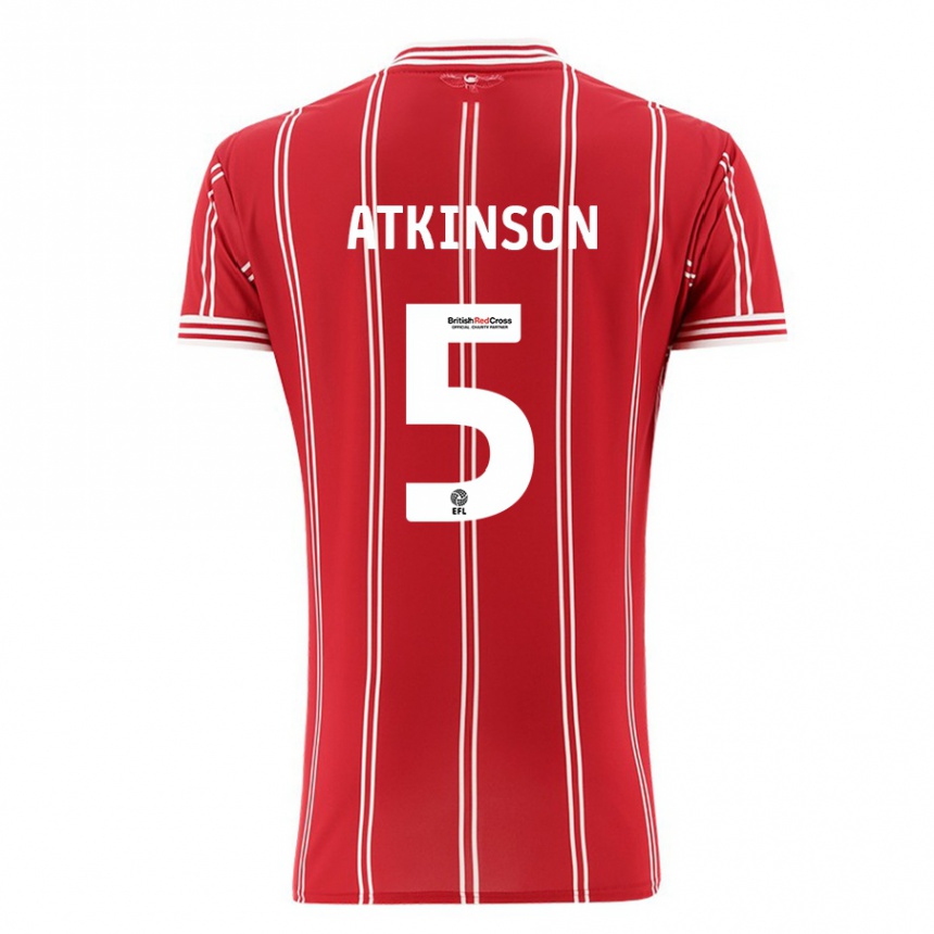 Niño Fútbol Camiseta Rob Atkinson #5 Rojo 1ª Equipación 2023/24