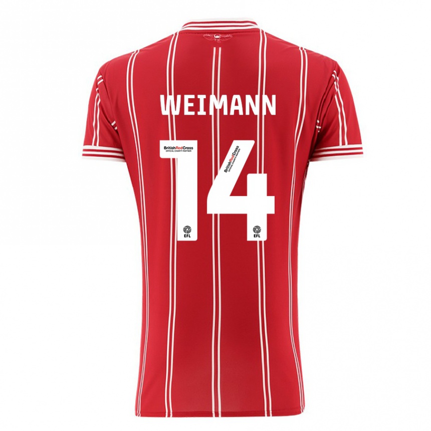 Niño Fútbol Camiseta Andreas Weimann #14 Rojo 1ª Equipación 2023/24
