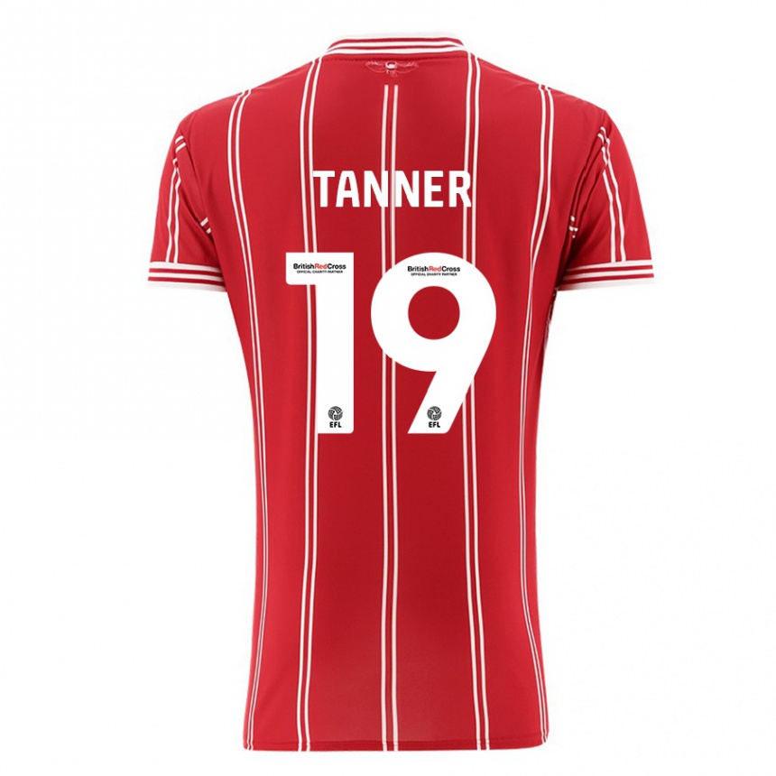 Niño Fútbol Camiseta George Tanner #19 Rojo 1ª Equipación 2023/24