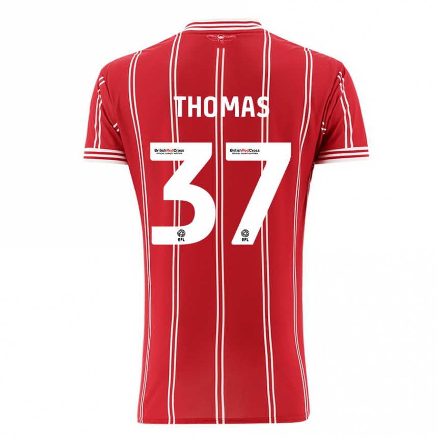 Niño Fútbol Camiseta Olly Thomas #37 Rojo 1ª Equipación 2023/24