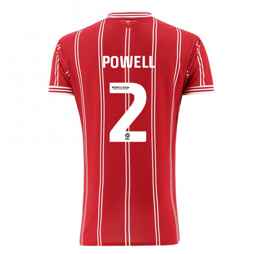 Niño Fútbol Camiseta Ella Powell #2 Rojo 1ª Equipación 2023/24