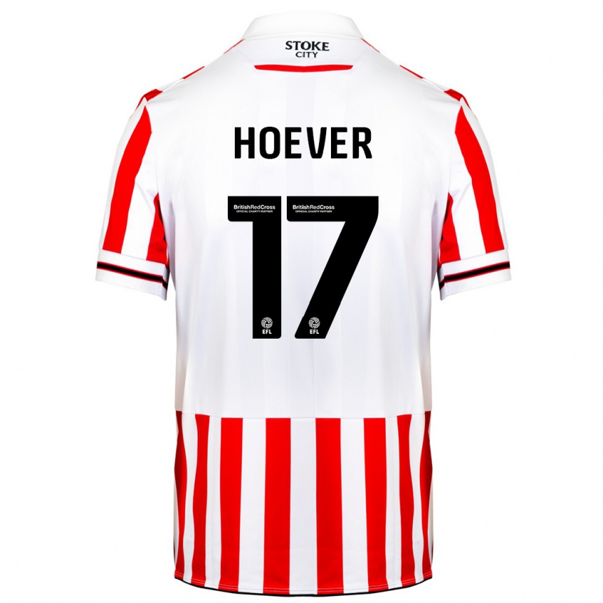 Niño Fútbol Camiseta Ki-Jana Hoever #17 Rojo Blanco 1ª Equipación 2023/24