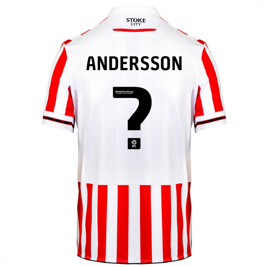 Niño Fútbol Camiseta Edwin Andersson #0 Rojo Blanco 1ª Equipación 2023/24