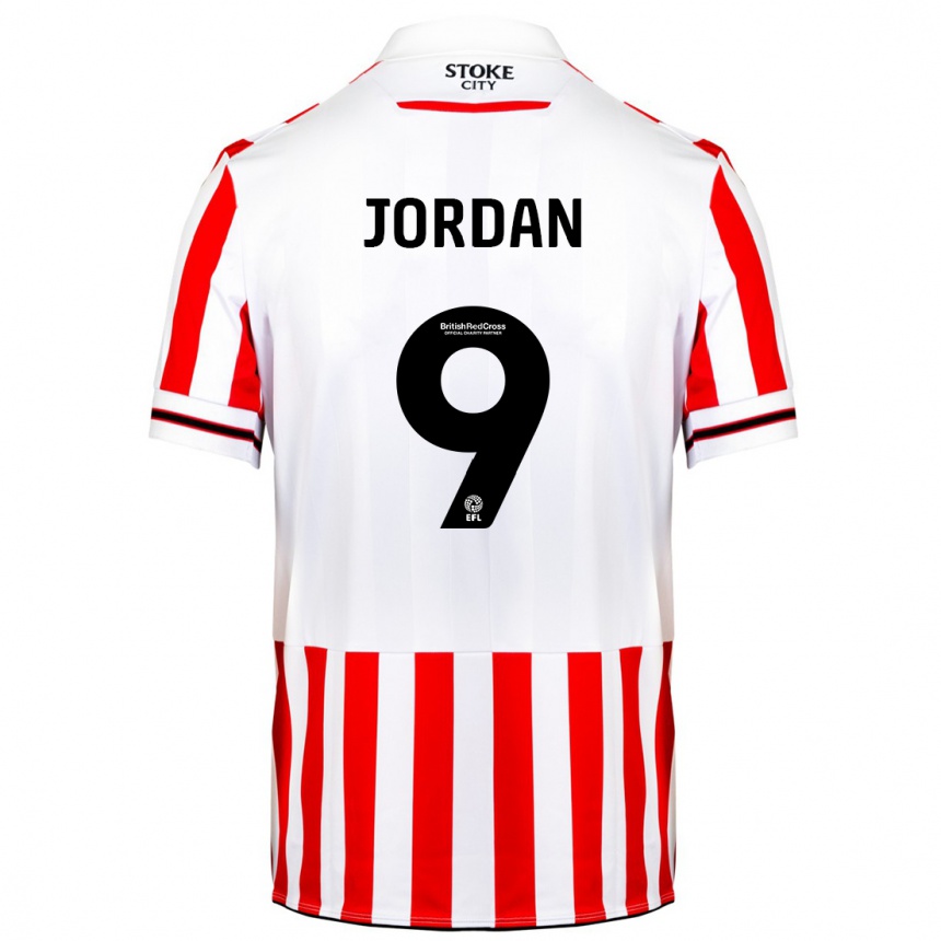 Niño Fútbol Camiseta Saffron Jordan #9 Rojo Blanco 1ª Equipación 2023/24