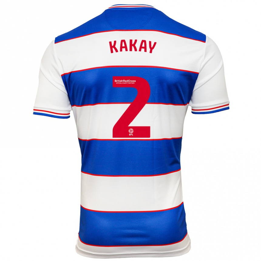 Niño Fútbol Camiseta Osman Kakay #2 Blanco Azul 1ª Equipación 2023/24