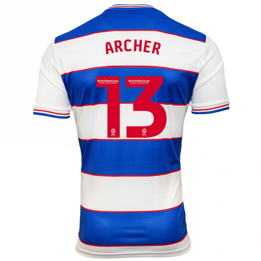 Niño Fútbol Camiseta Jordan Archer #13 Blanco Azul 1ª Equipación 2023/24