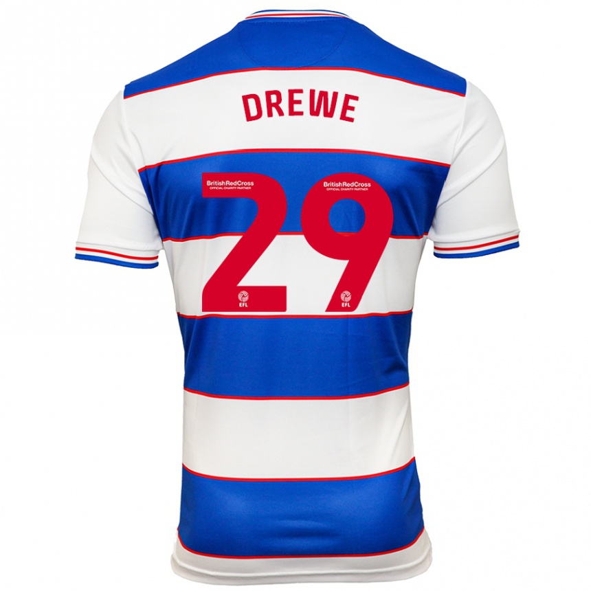 Niño Fútbol Camiseta Aaron Drewe #29 Blanco Azul 1ª Equipación 2023/24