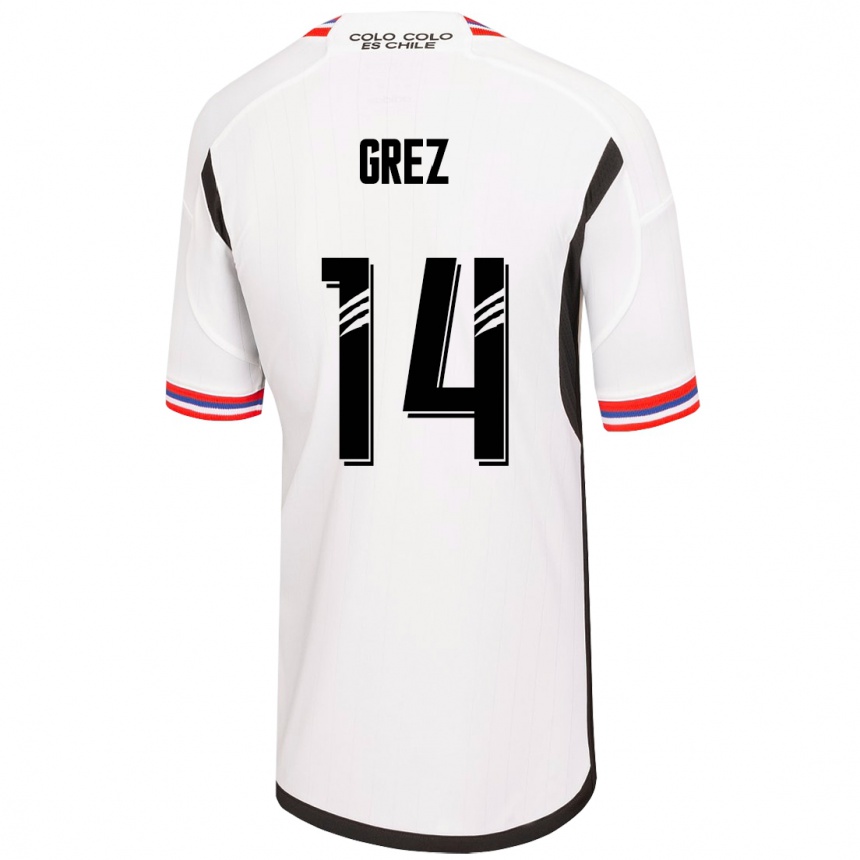 Niño Fútbol Camiseta Javiera Grez #14 Blanco 1ª Equipación 2023/24