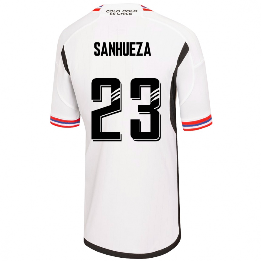 Niño Fútbol Camiseta Nicol Sanhueza #23 Blanco 1ª Equipación 2023/24