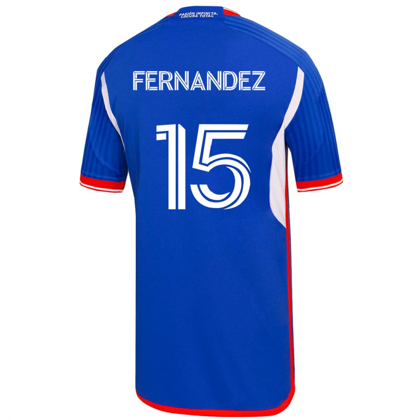 Niño Fútbol Camiseta Vicente Fernández #15 Azul 1ª Equipación 2023/24