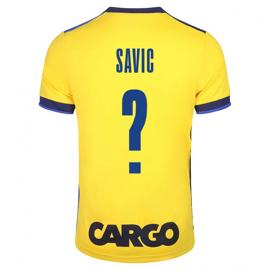 Niño Fútbol Camiseta Rom Savic #0 Amarillo 1ª Equipación 2023/24