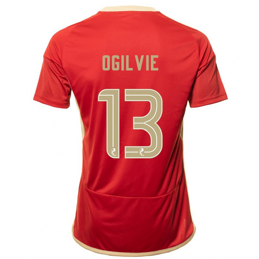 Niño Fútbol Camiseta Francesca Ogilvie #13 Rojo 1ª Equipación 2023/24