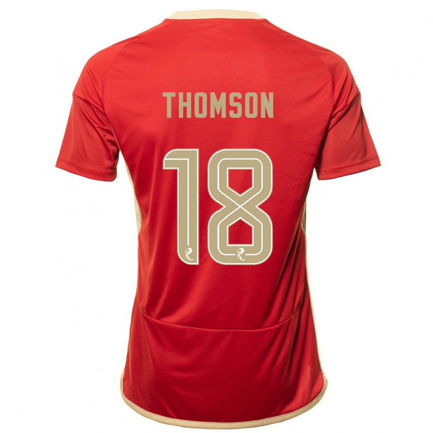 Niño Fútbol Camiseta Eva Thomson #18 Rojo 1ª Equipación 2023/24