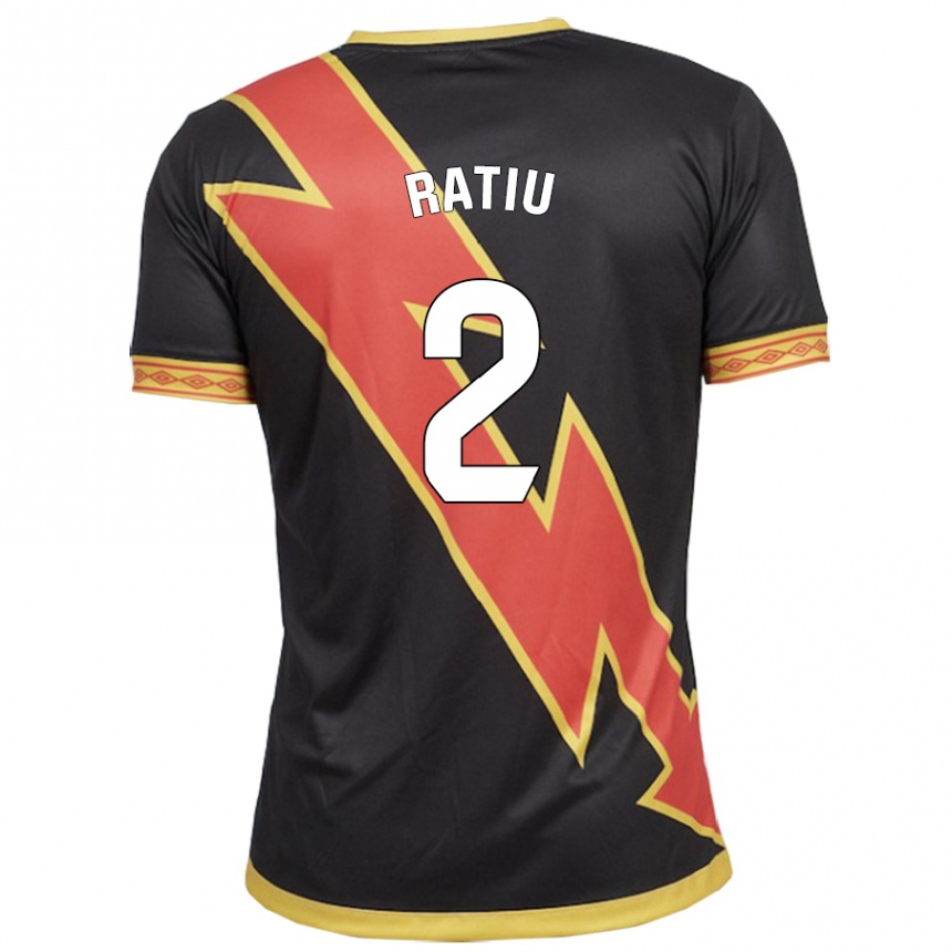 Niño Fútbol Camiseta Andrei Rațiu #2 Negro 2ª Equipación 2023/24