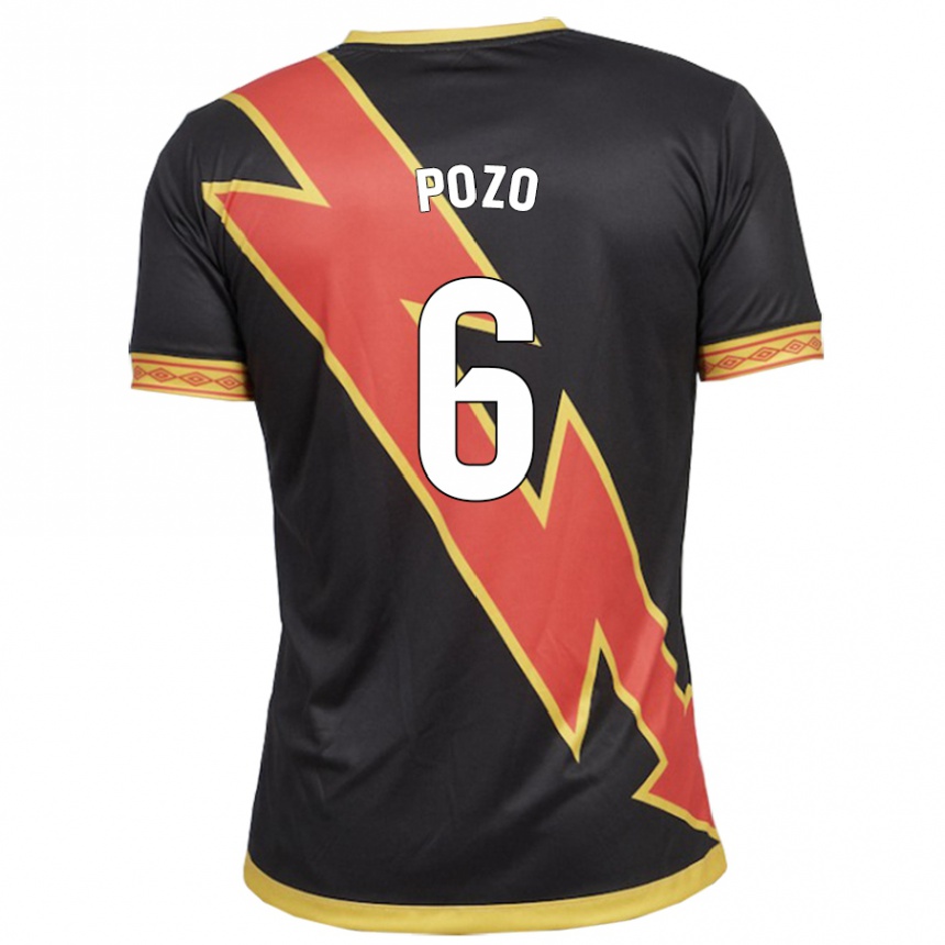 Niño Fútbol Camiseta José Pozo #6 Negro 2ª Equipación 2023/24
