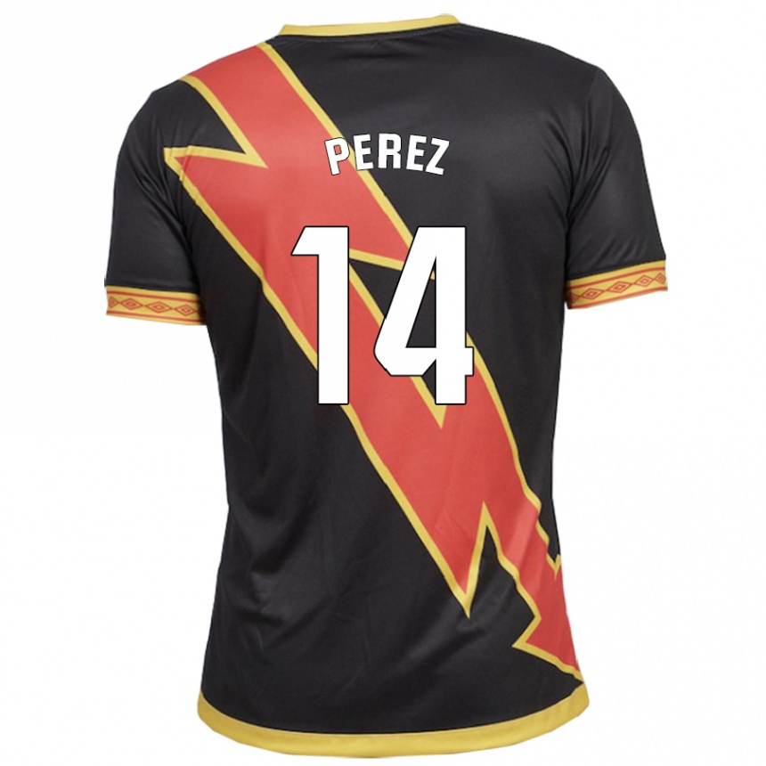 Niño Fútbol Camiseta Kike Pérez #14 Negro 2ª Equipación 2023/24